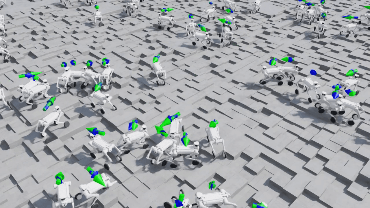 Isaac Sim上での四脚ロボット強化学習(並列環境での不整地歩行学習)